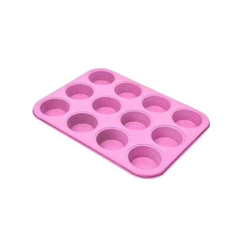 Muffin Kek Kalıbı 12'li Pembe Renk